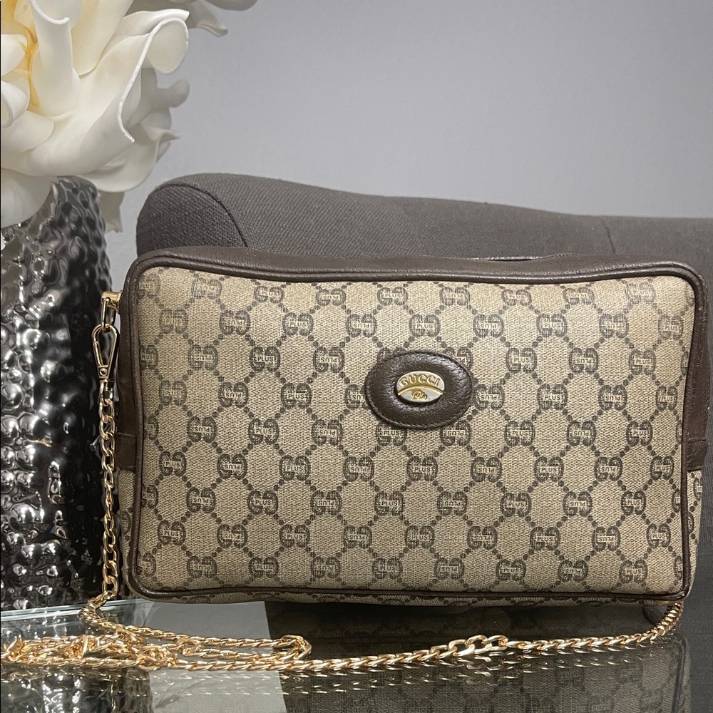 🤗 SOLD 🤗 Vintage Gucci Beige and Brown Crossbody Bag